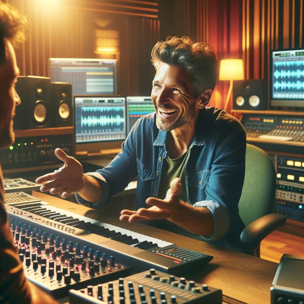 Music producer in studio